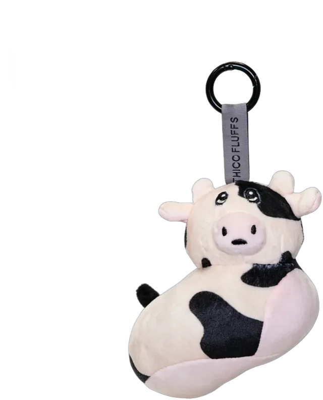 Moo Mami Fluff keychain: a cow plush with a thicc butt